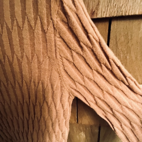 Spanner Sweater with a One-Piece Stand Cable Knit Light Brown Pullover Size S - Picture 5 of 8